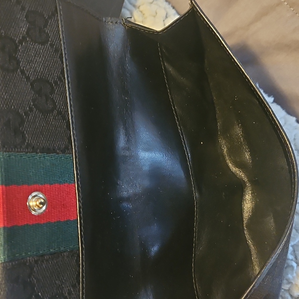 Gucci Black Clutch with Red and Green Accent - Picture 7 of 11
